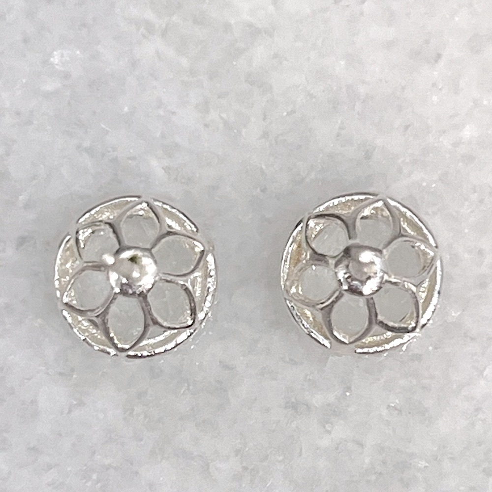 White Topaz Sterling Silver Halo Stud Earrings - Picture 7 of 10